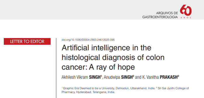 Artificial intelligence in the histological diagnosis of colon cancer: A ray of hope