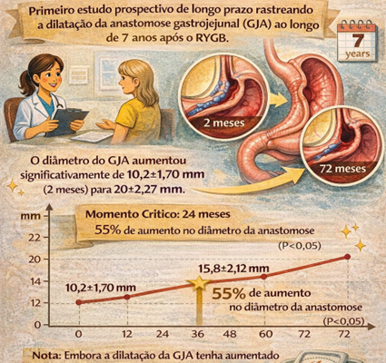 Natural history of the gastrojejunal anastomosis in patients undergoing Roux-en-Y gastric by-pass