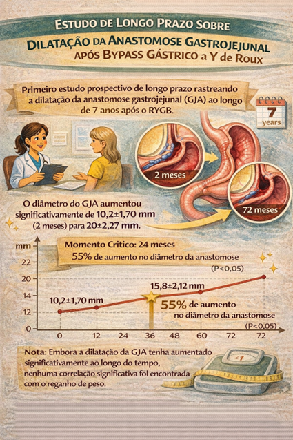 Natural history of the gastrojejunal anastomosis in patients undergoing Roux-en-Y gastric by-pass