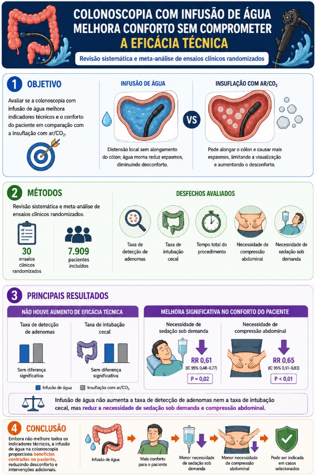 Efficacy of water infusion versus air/ CO2 insufflation for colonoscopy: a systematic review and meta-analysis