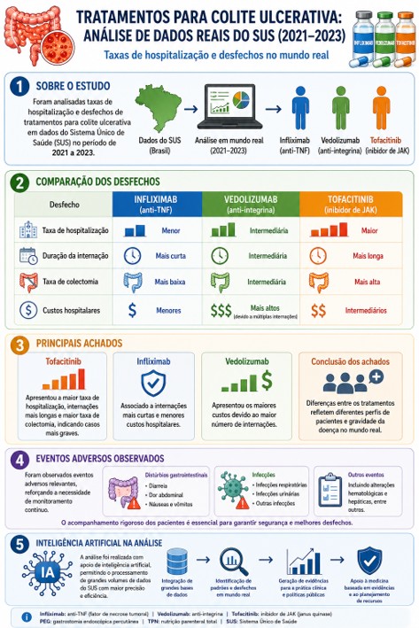 Generative AI towards a comparative analysis of hospitalization rates among patients with ulcerative colitis treated with infliximab, vedolizumab, and tofacitinib in the public healthcare system in Brazil: A nationwide study